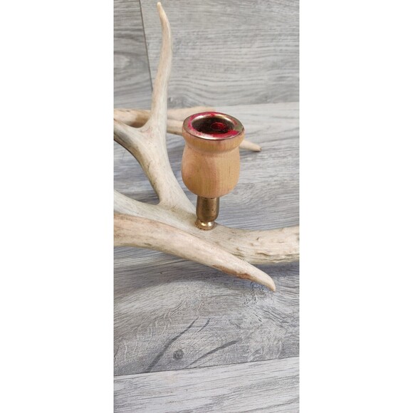 Set of 2 Faux Rustic Deer Antler Candelabra Taper Candle Holders - A PAIR 16" - Picture 6 of 10